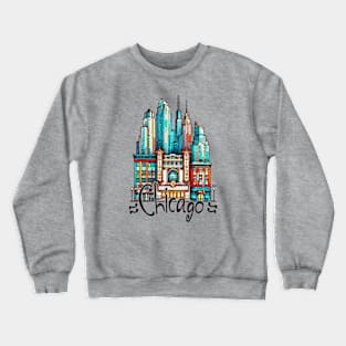 Vibrant Chicago Theater Graphic Tee | Gift for Chicago Lover | Light Crewneck Sweatshirt